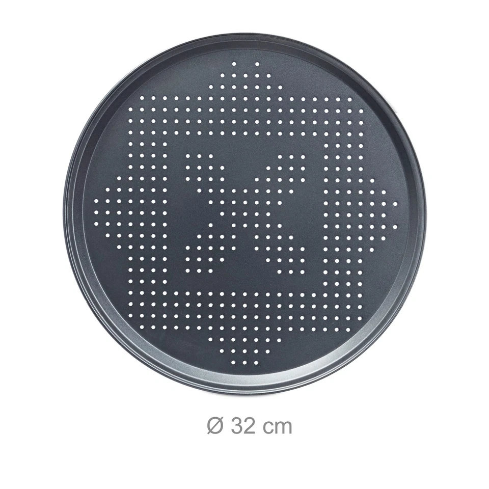 Pizzablech mit Perforation im Set runde Pizzabackbleche mit extra großem Durc... - Bild 4 von 4