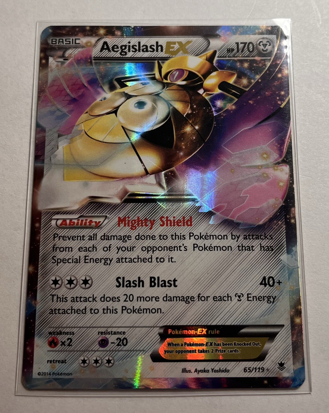Aegislash EX 65/119 Ultra Rare XY Phantom Forces Pokemon LP