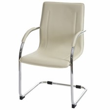 Besucherstuhl Samara, Konferenzstuhl Freischwinger, PVC, creme