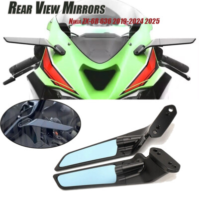 Motorcycle Black Rear View Mirrors For Kawasaki Ninja ZX-6R 636 2019-2024 2025