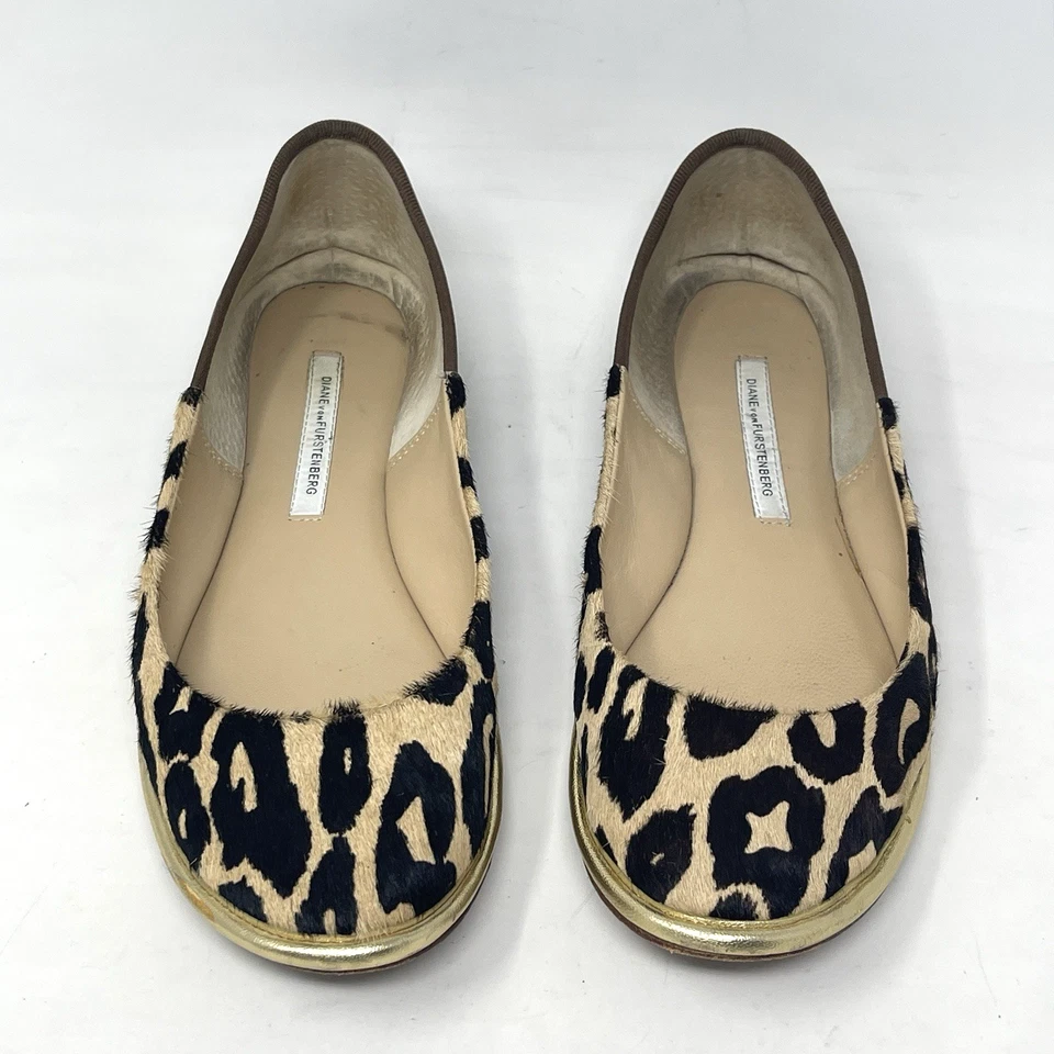 Sapatilhas de balé femininas Diane Von Furstenberg 9 Botsuana estampa animal chita leopardo - Imagem 3 de 4