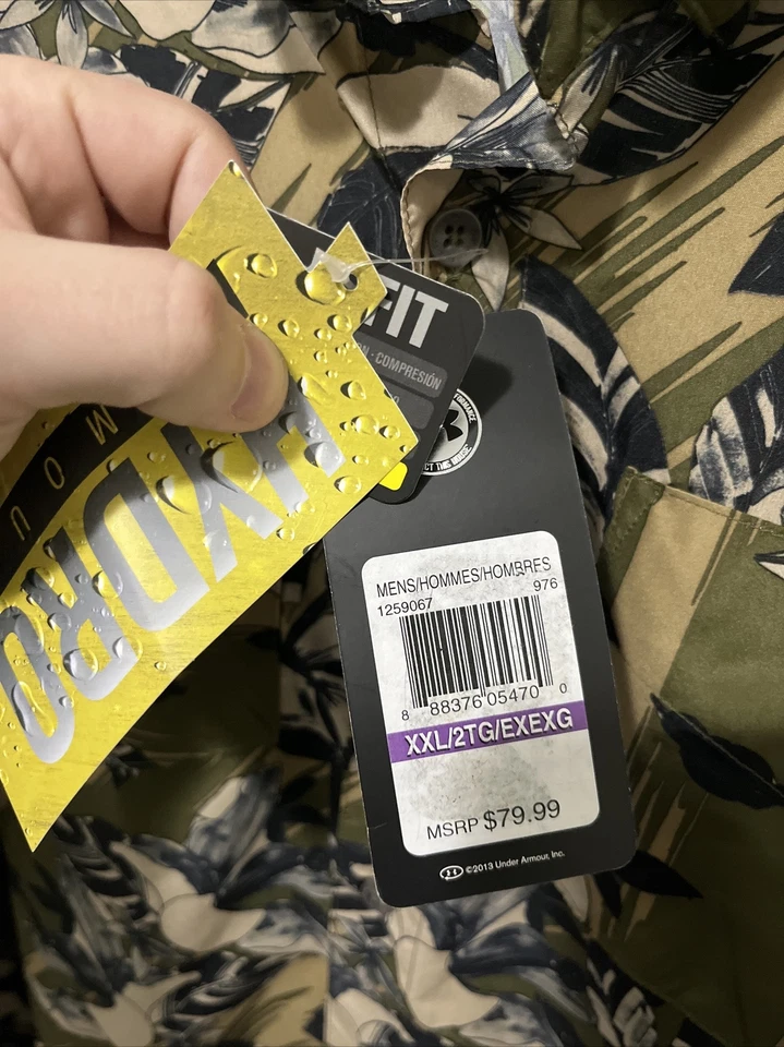 Men’s Size XXL Under Armour Hydro Chesapeake Floral Green Fishing Shirt UPV - Image 3 of 4