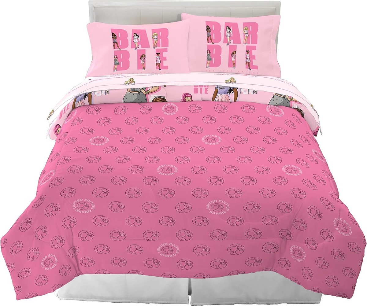 Ensemble De Draps Barbie Pour Enfant – Pottery Barn – Twin – Coton Rose Et Blanc