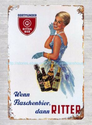 wall art Dortmunder Ritter Bier Wenn Flaschenbier dann RITTER metal tin sign