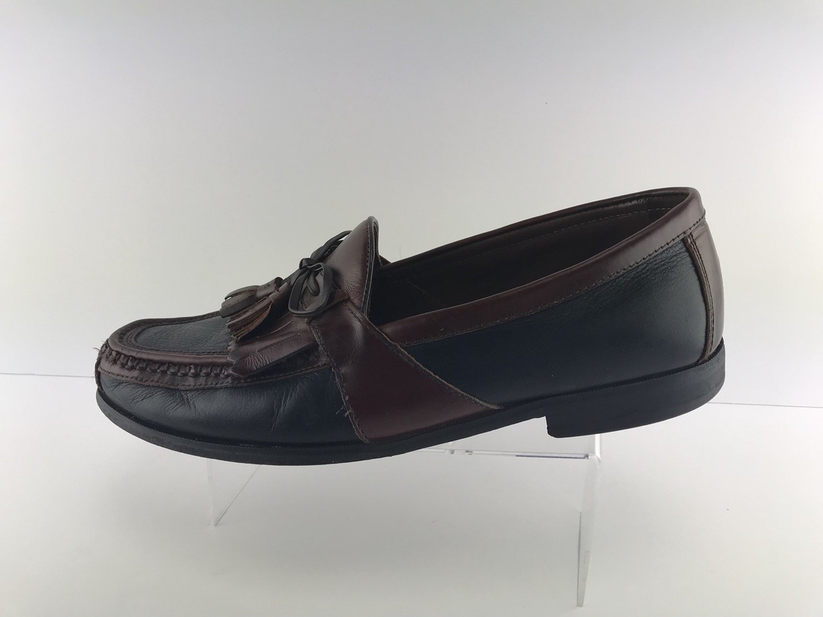 Johnson and Murphy Men\'s 10.5 W Kiltie Moc Toe Tassel Loafers 2-Tone Brown Black Men main image 2