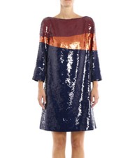 Tory Burch Justine Sequin Colorblock Shift Dress size 2 