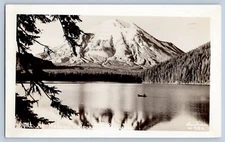 Mount St. Helens Spirit Lake Washington WA Real Photo Postcard RPPC 1949