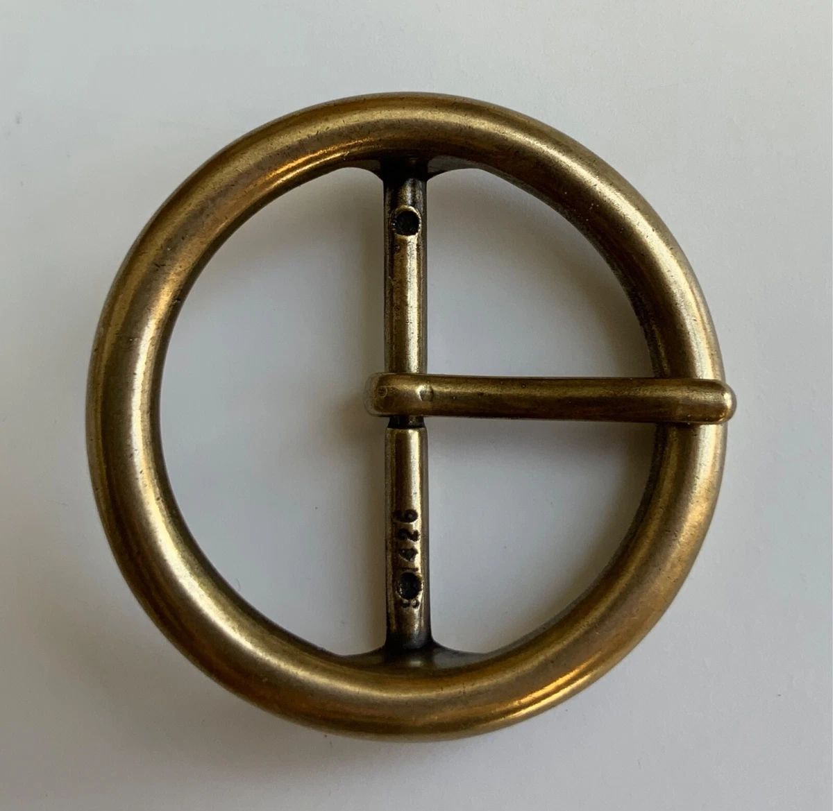 Classic Basic Circle Centre Bar Belt Buckle Antique Brass 70s eBay