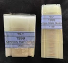 1999 Roll of (20) Kennedy Halves & Roll of (35) Washington Quarters, unc