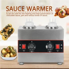 2 Bottles Commercial 1300ML Electric Sauce Warmer Jam Cheese Heat Machine Melter