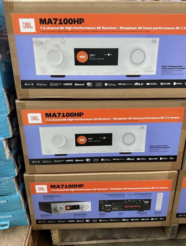 JBL MA7100HP 7.2-Channel 8K AV Performance Receiver (White) NEW ORIGINAL SEALED - Image 2 of 4