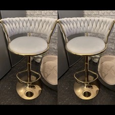 2pcs Modern Swivel Bar Stools – Adjustable Height, Light Grey , Kitchen & Home