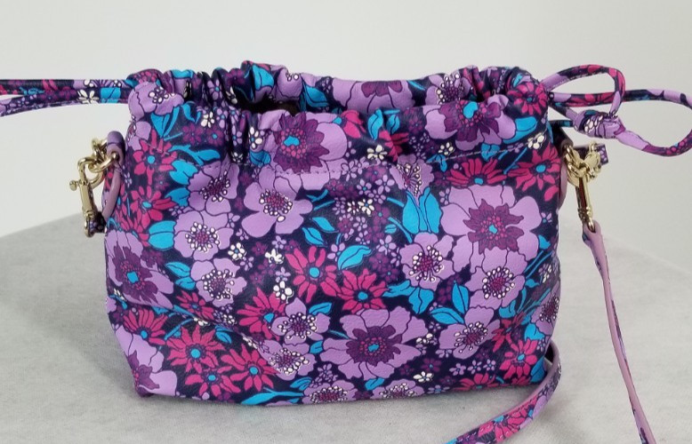 Talbots Drawstring Crossbody Handbag Blooming Flo… - image 2