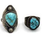 Signed Southwest Sterling Turquoise MOP 6.75-9.25 Rings Lot of 5 #S5345-4 — photo 2