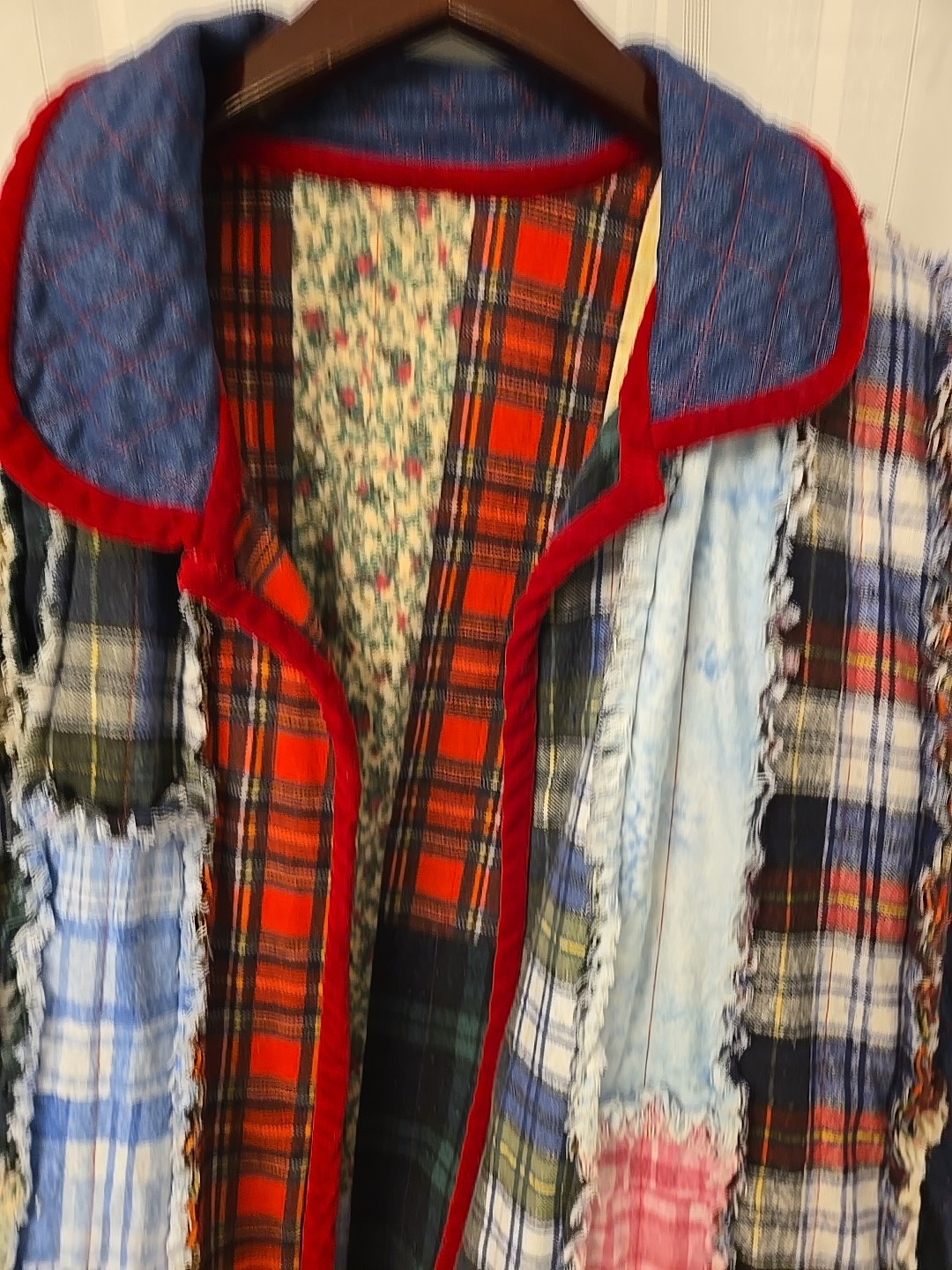 Vintage Patch Quilted Plaid Patchwork  Floral Jac… - image 2