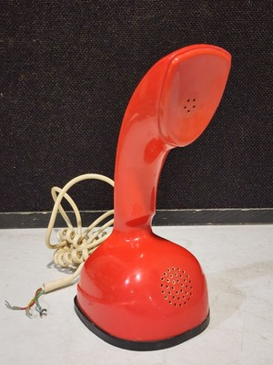 #ad Vintage RED Complete Ericofon Cobra Rotary Dial Telephone North Electric Co OH $112.49