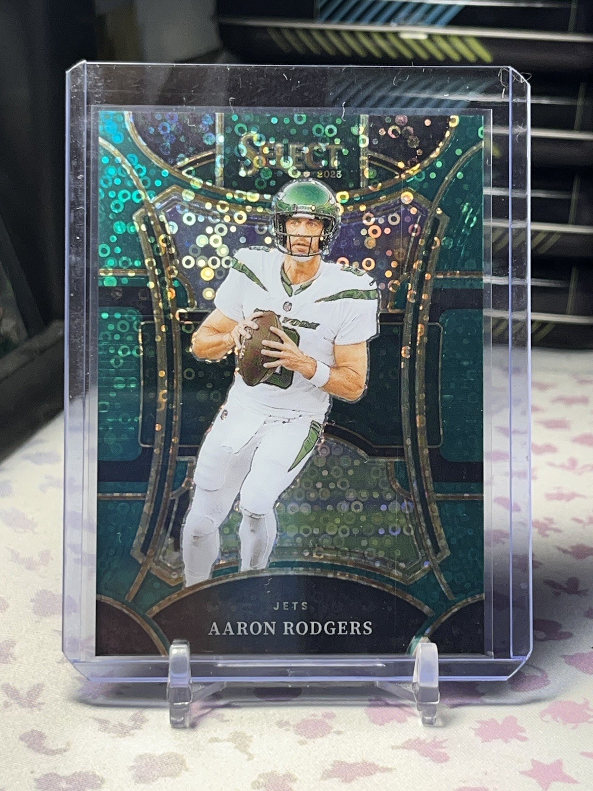 2023 Select Aaron Rodgers Disco Green Prizms Suite Level #/5 Jets Steelers