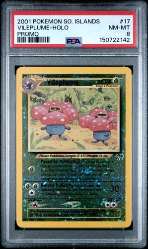 2001 POKEMON SOUTHERN ISLANDS PROMO #17 VILEPLUME-HOLO PSA 8