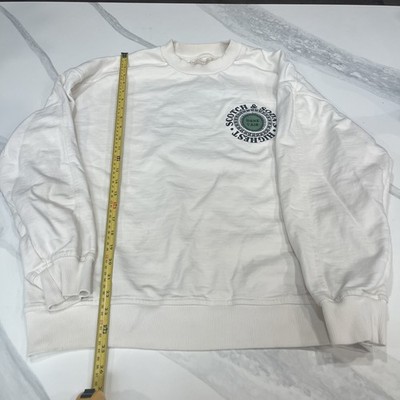 Scotch & Soda Amsterdam Crew Neck Sweatshirt White Green and Black Size Small