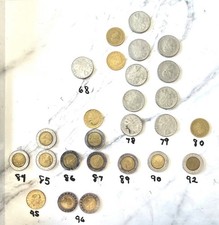 Italian Coins Lot -26 Coins, 1968 - 1996, Denominations = 100, 200 & 500 Lire