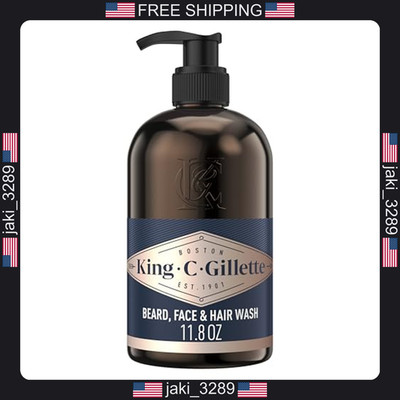 King C. Gillette Beard Wash, Mens Face Wash, 11 oz, Infused with Argan Oil and