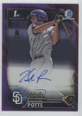 2016 Bowman Draft Chrome Pick Purple Refractor 32/250 Hudson Potts Auto 0g13