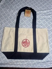 Trader Joe's Limited Edition Large Canvas Tote Reusable Bags Blue 