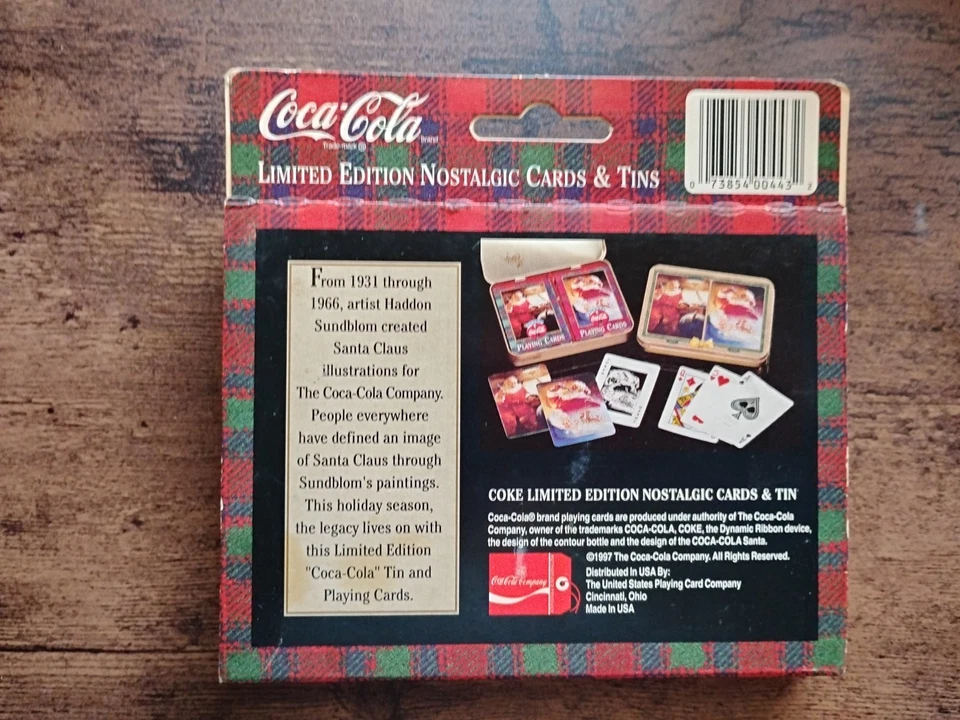 1997 Nostalgia Coca-Cola Santa 1951 & 1949-2 Sealed Decks Playing Cards In Tin - Image 3 of 4