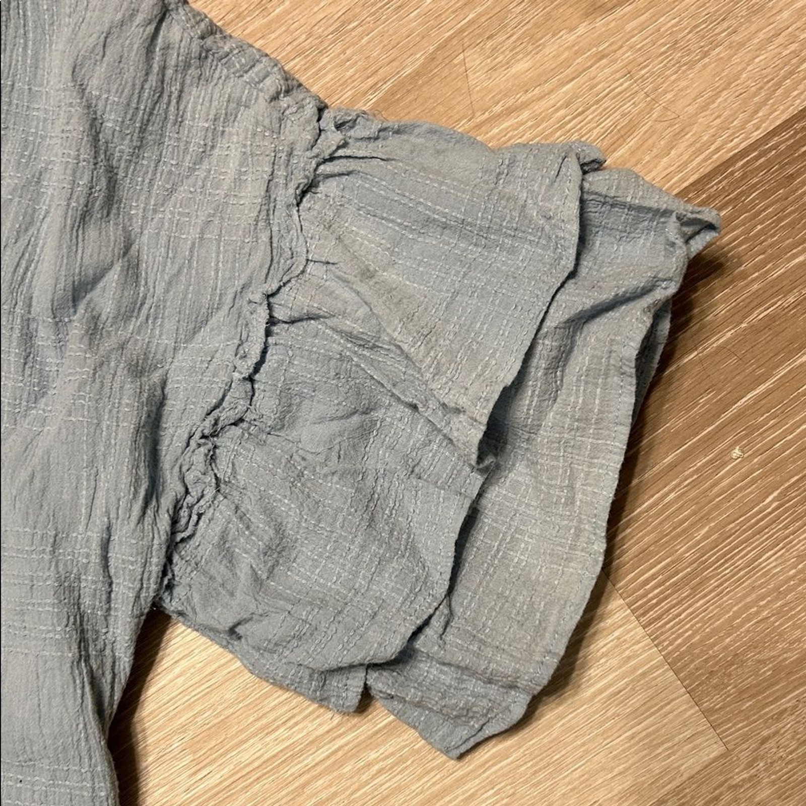 Universal Thread Textured Blue Ruffle Sleeve Shif… - image 5