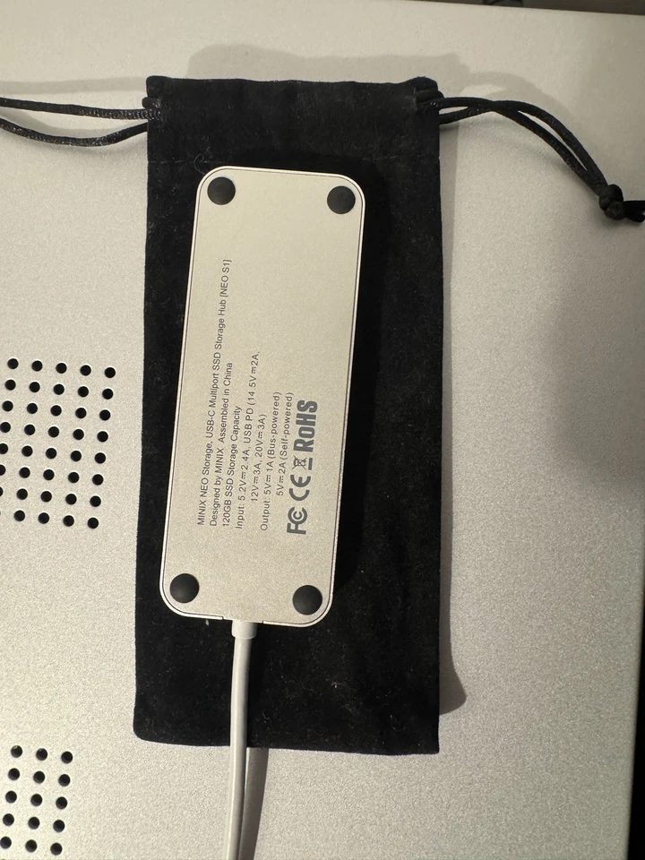 MINIX NEO 120GB USB-C STORAGE + Multiport with HDMI, 2x USB and USB-C – Silver - Image 4 of 4