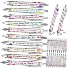 50 Pcs Bible Verse Ballpoint Pens Christian Gift Inspirational Fresh Flower