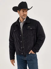 Men's Wrangler® Cowboy Cut® Sherpa Lined Corduroy Black Jacket - 112367604