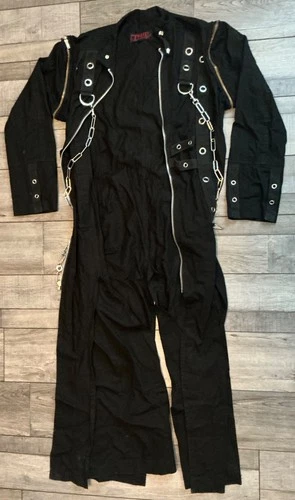 TRIPP NYC Blck Trench Coat Chains Men’s Large Gothic Costume - product listing photo