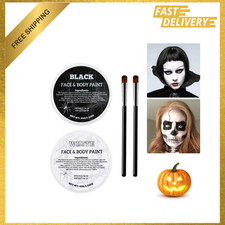 Face Body Paint Set, Black and White Oil Makeup Kit, Halloween Skeleton Sfx