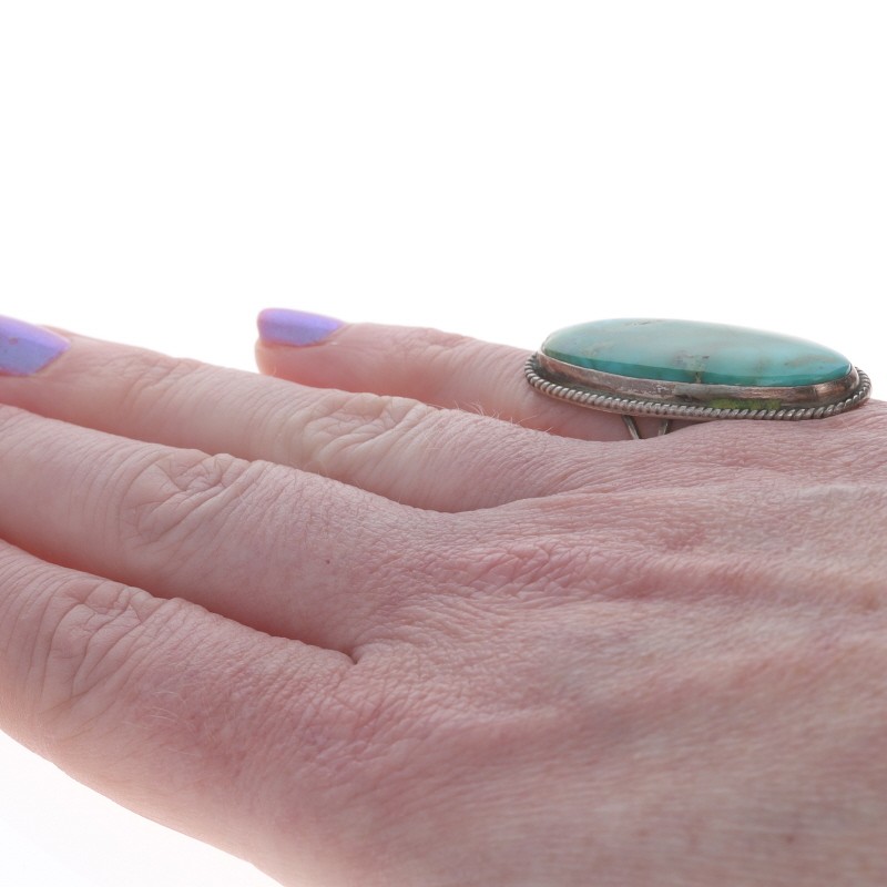 Native American Turquoise Solitaire Cocktail Ring… - image 4