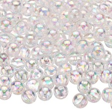 HARFINGTON 1000pcs Acrylic Round Beads AB Colors 6mm Small, Transparent