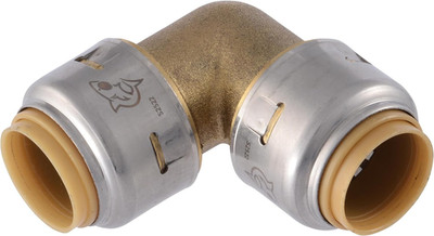Sharkbite Max 1/2 X 1/2 in PTC 90-Degree Elbow, Push-To-Connect Brass Plumbing F