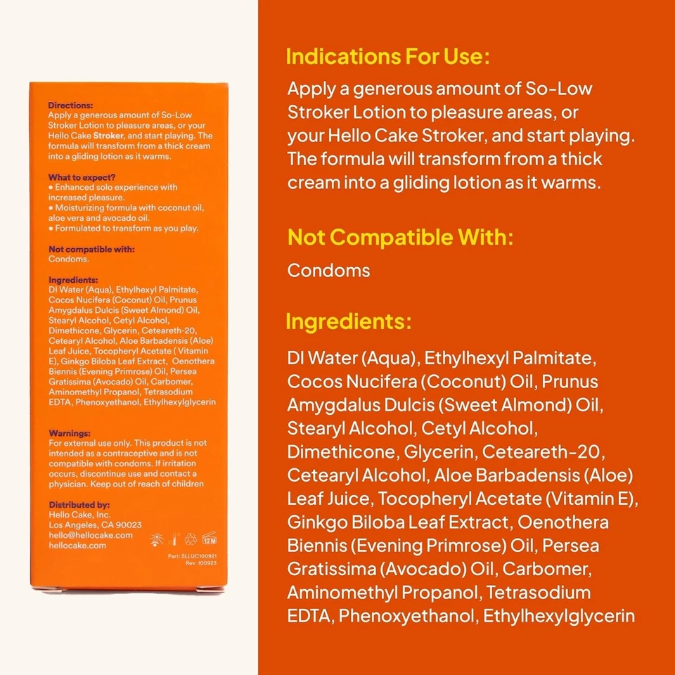 Hello Cake So-low Stroker Lotion - Below The Belt Solo Cream For Men,  - Image 2 of 4