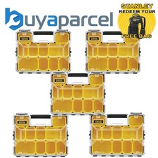 Image of Stanley x5 FatMax Pro Shallow Organiser Stackable System Parts Storage 1-97-519