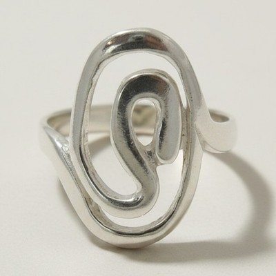 Handgefertigter Sterling Silber Spiralring gestempelt 925 nickelfrei
