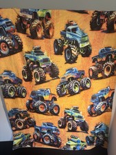 NEW small lap blanket throw approx. 40x30 inches toddlers kids monster trucks
