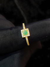 Minimal Green Jade in 925 sterling silver Ring, Birthstone Jewellery
