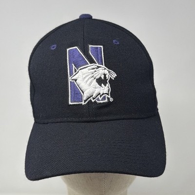 Northwestern Wildcats Zephyr Fitted Hat 7 1/8 Black Purple NCAA Cap Wool