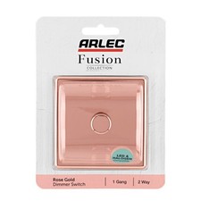 New Arlec Rose Gold Dimmer Switch 1 Gang Fusion LED Halogen compatible Switch