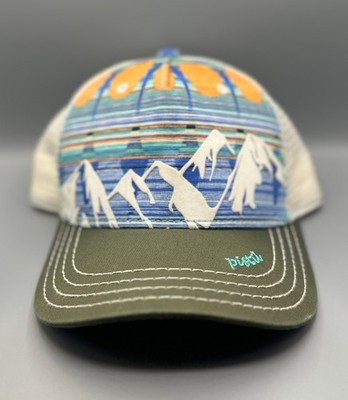 Pistil Mckinley Trucker Hat, Royal Blue Alaska Denail Moiuntains - Preown