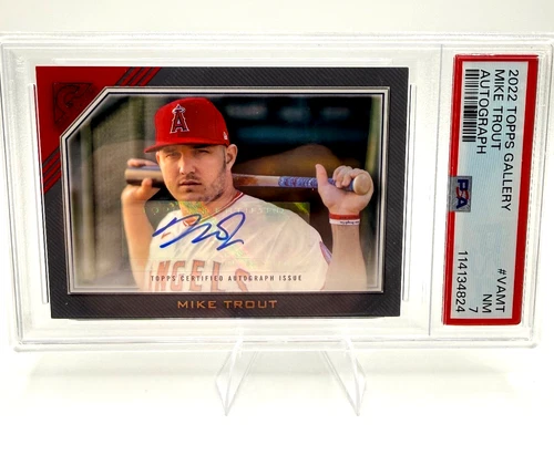 2022 Topps Gallery Mike Trout Auto Certified Autograph Issue PSA 7 VA-MT RARE!!