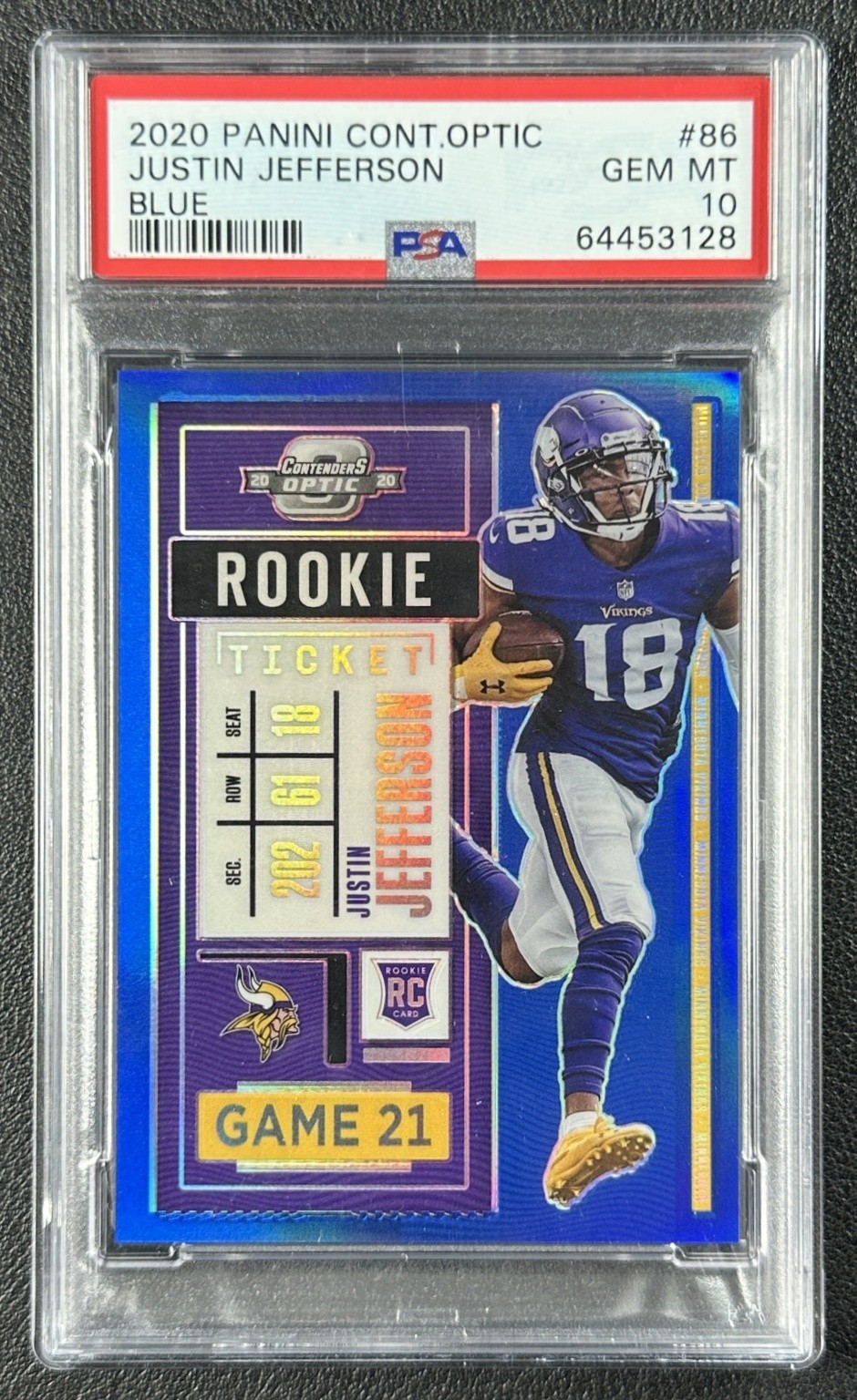 Justin Jefferson Panini Contenders Optic #86 Blue