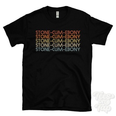 T-SHIRT STONE-CUM-EBONY WIEDERHOLT RETRO-STIL Herren & Damen UK Ortsname Geschenk