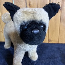 Vintage Douglas ROCKY Pug Dog Plush Large Poseable Standing Realistic Puppy 14"