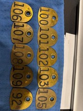 Cattle Tag Cow Vintage Solid Brass Franklin Serum Co. DOUBLE SIDED 113
